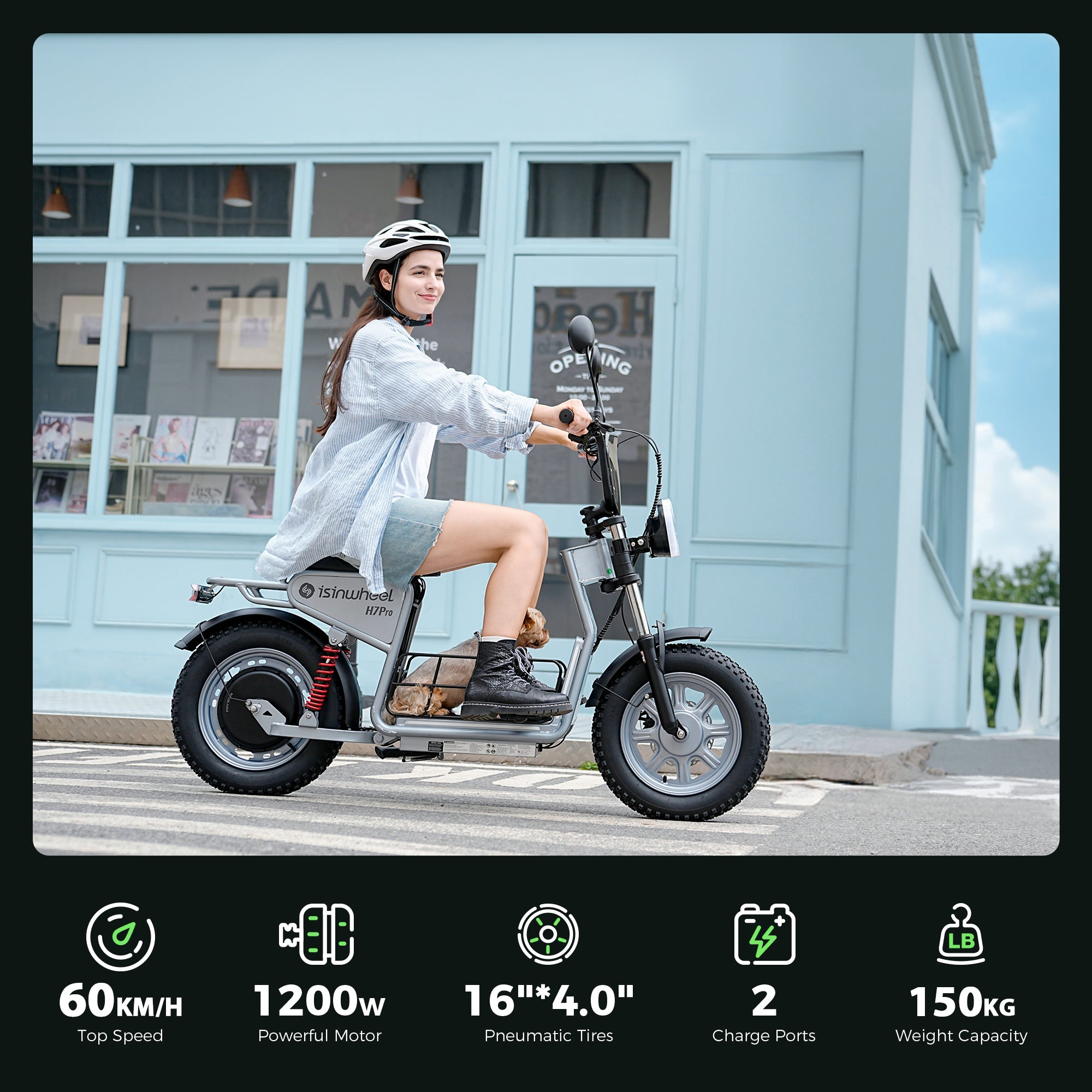 isinwheel H7Pro High-End Commuting Electric Scooter with Seat - ECOGO