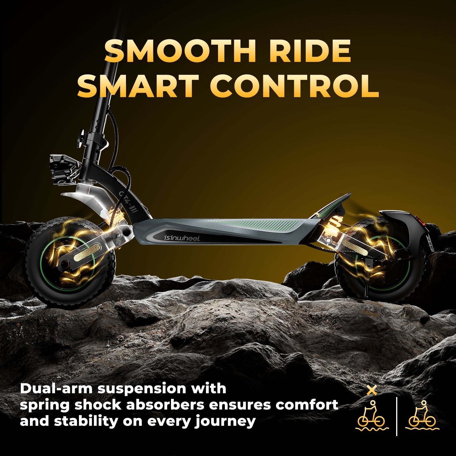 isinwheel GT4 2400W Dual Motor Off-Road Electric Scooter - ECOGO