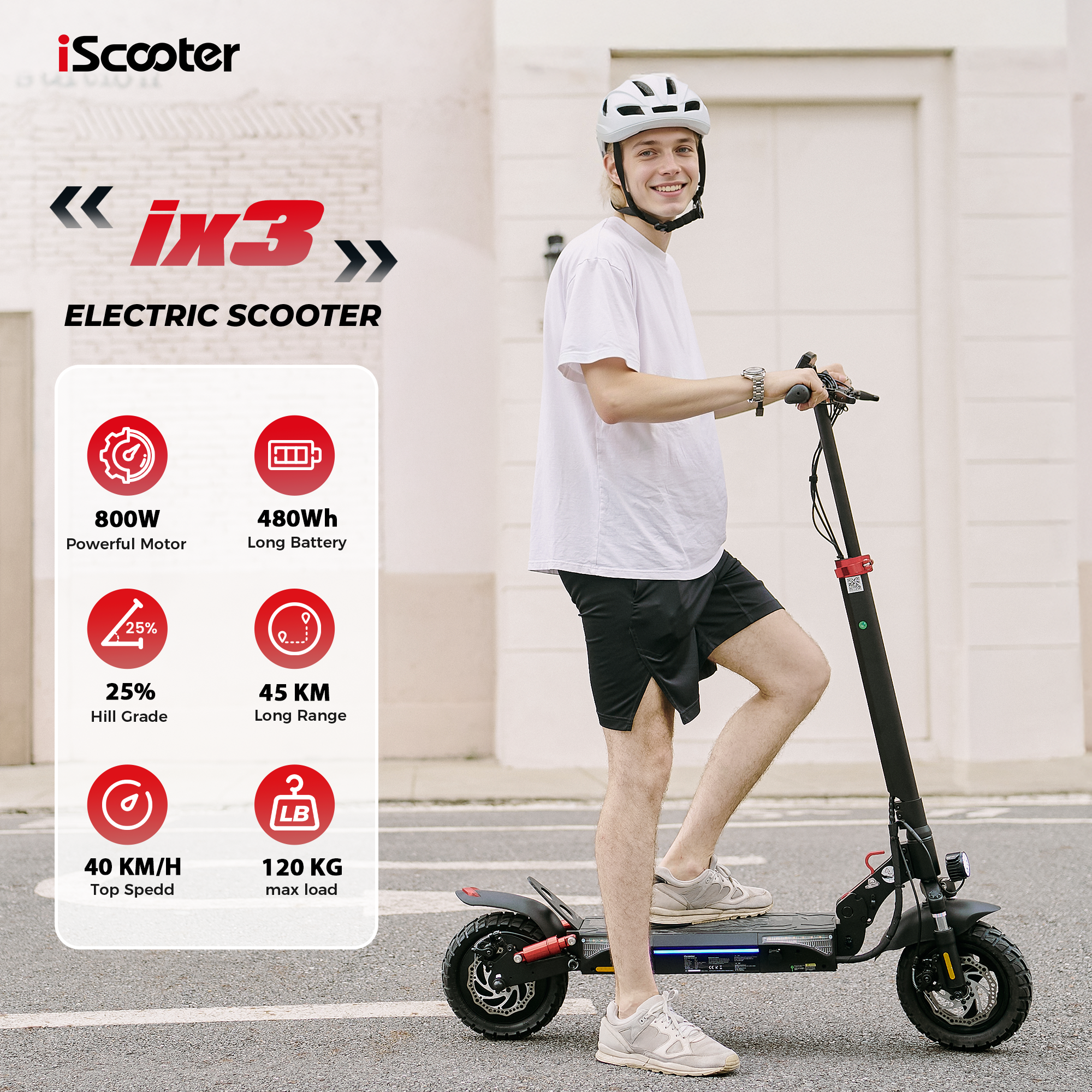 iScooter iX3 800W Off Road Electric Scooter - ECOGO